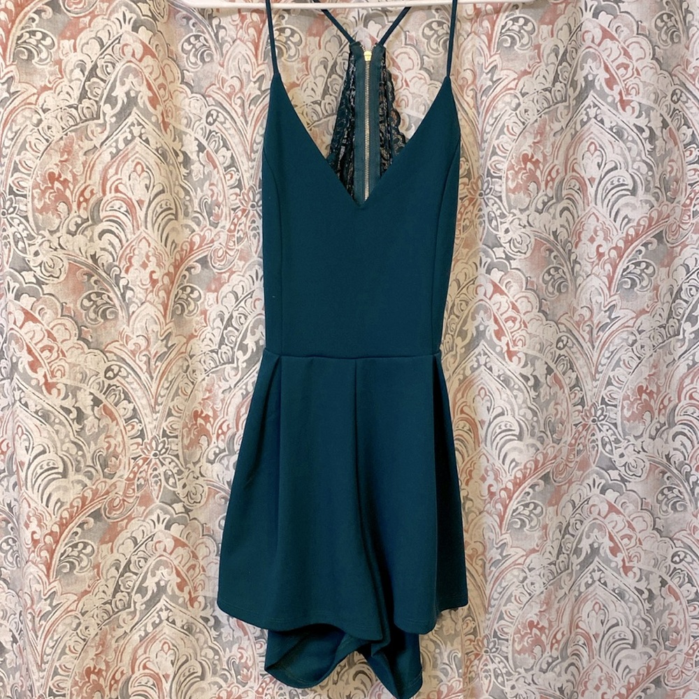 Dark forest green romper